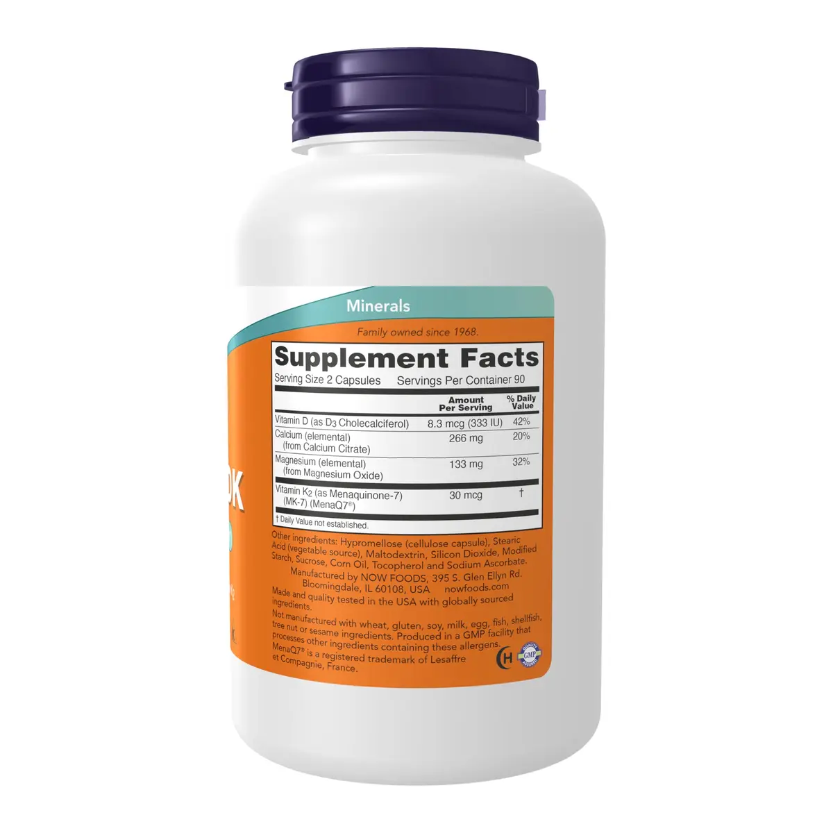 NOW Supplements Cal-Mag DK with Vitamins D3 & K2, 180 Caps | Bone Support with Calcium & Magnesium - view 2
