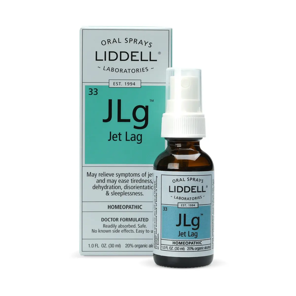 Liddell Jet Lag Homeopathic Spray 1 Ounce | Fast-Absorbing, Safe & Doctor Formulated for Travelers - main product image
