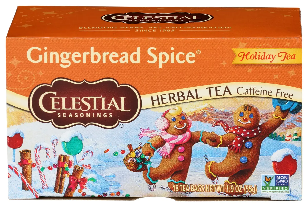 Celestial Seasonings Holiday Herbal Tea Gingerbread Spice 20 Count | Naturally Caffeine Free & Kosher - main product image