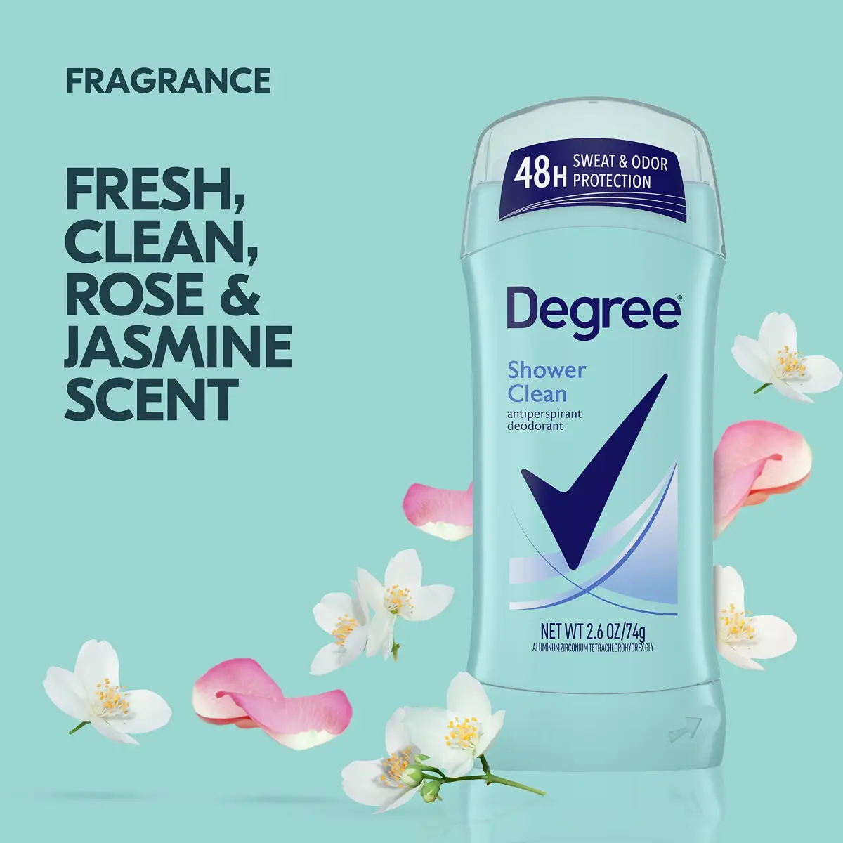 Degree Shower Clean Antiperspirant Deodorant for Women 73.71ml (2.6 oz) | 48-Hour Sweat & Odor Protection - view 4