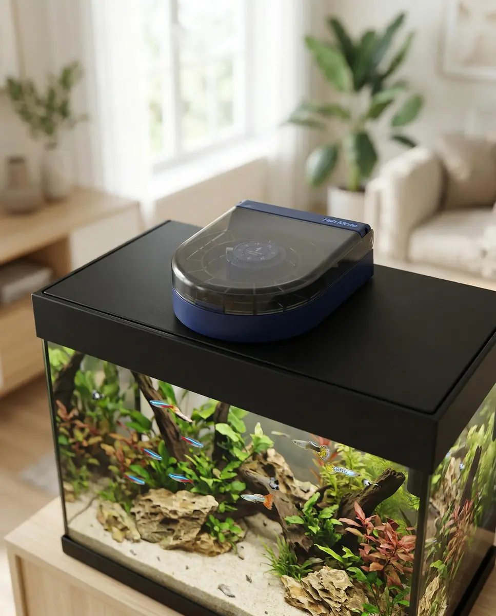 Fish Mate F14 Aquarium Fish Feeder | 14 Meals, Automatic Portion Control, Battery Operated - view 9