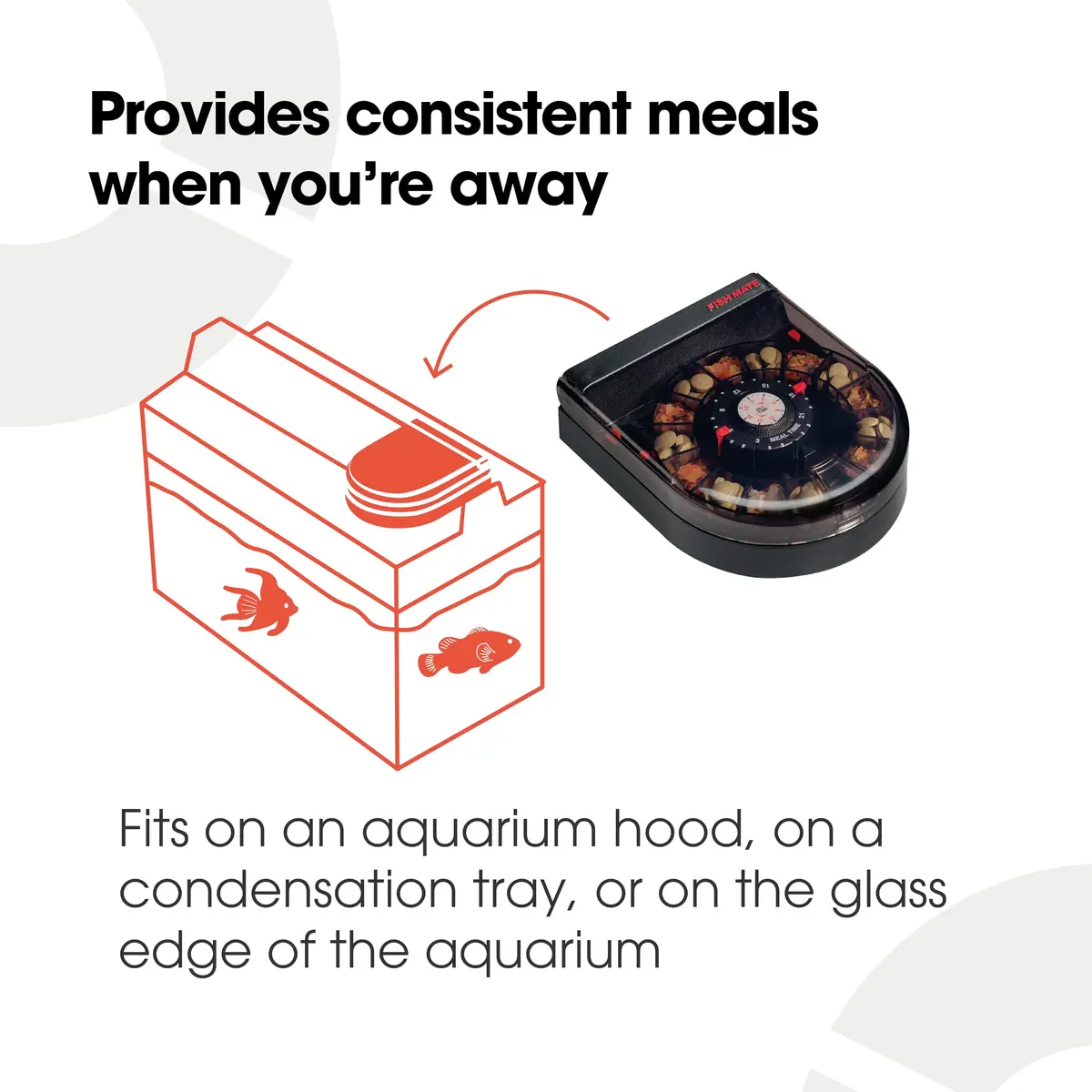 Fish Mate F14 Aquarium Fish Feeder | 14 Meals, Automatic Portion Control, Battery Operated - view 2