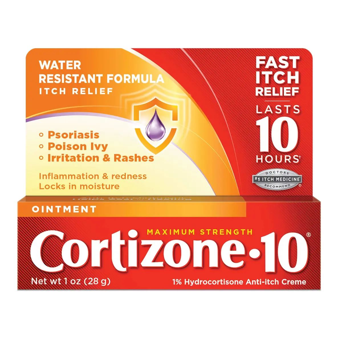 Cortizone 10 Maximum Strength Ointment 1 oz. | Fast Itch Relief with 1% Hydrocortisone for Minor Skin Irritations - main product image