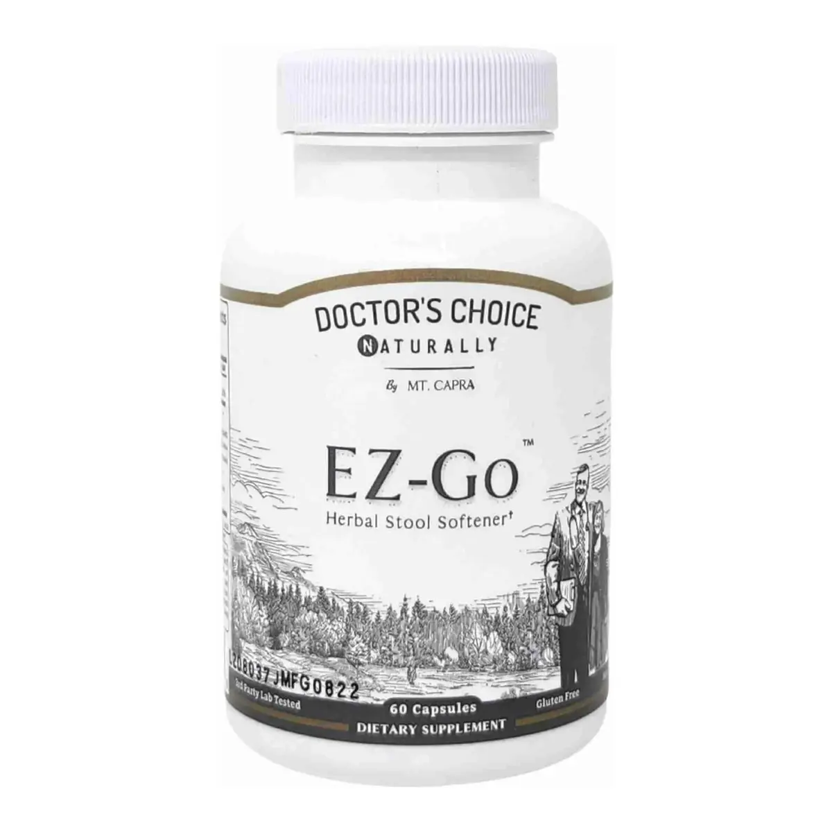 Mt. Capra EZ-Go Herbal Stool Softener 60 Capsules | Gentle Colon Support with Natural Fibers - main product image