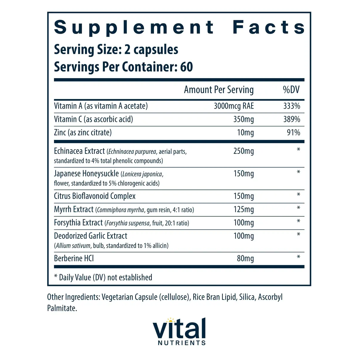 Vital Nutrients Herbal Biotic 120 Capsules | Immune & Respiratory Support, Vegan Formula - view 2