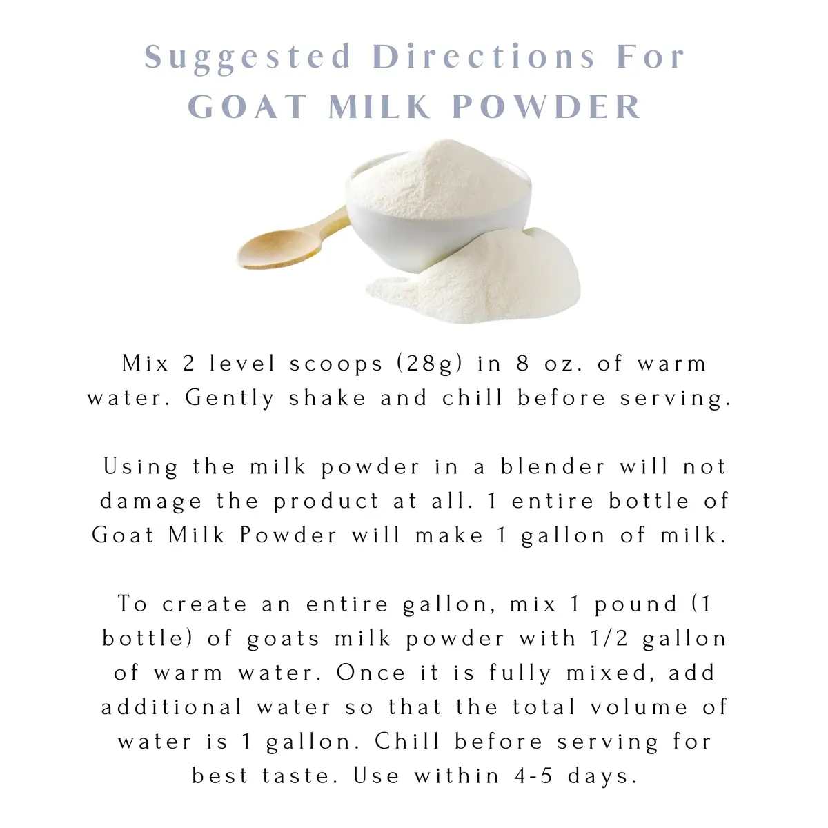 Mt. Capra Non-Fat Goat Milk | A2 Milk | 16 Servings - 1 Pound - view 6