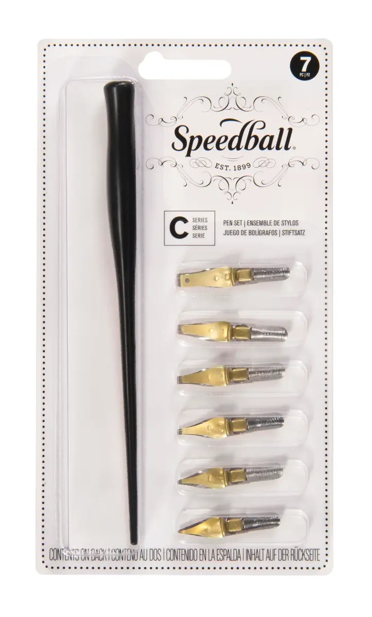 Speedball B-Series Lettering Pen Set - 1 Penholder w/ 6 Nibs - main product image