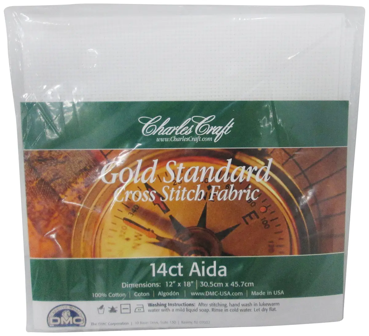 DMC Charles Craft Gold Standard Aida 14 Count 12"X18" | Heavy Cotton Cross-Stitch Fabric (70-120c) - main product image