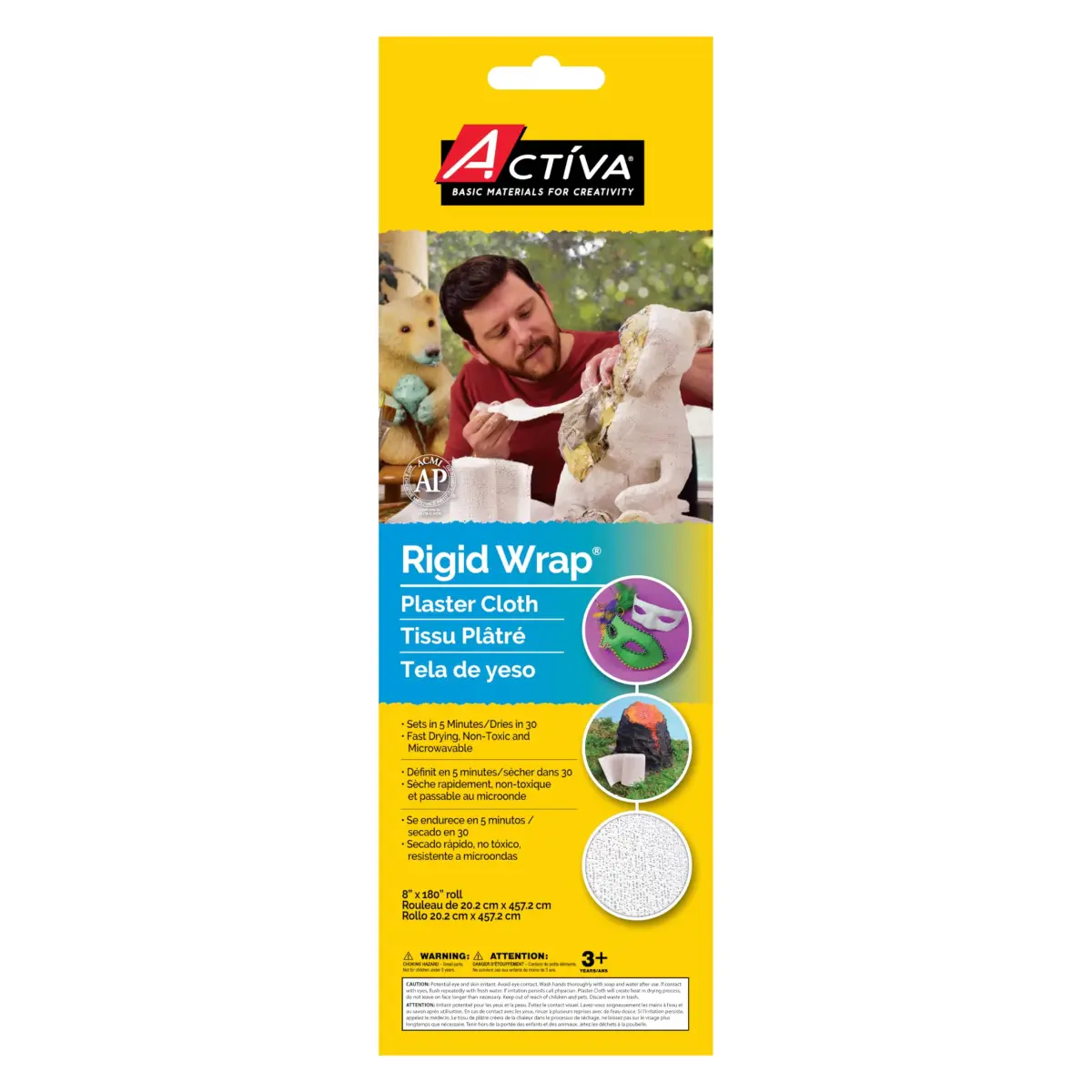 Activa Rigid Wrap Plaster of Paris Cloth 26.2cm x 9.6cm (8" X 15') | Ideal Sculpting Medium for Arts & Crafts - main product image