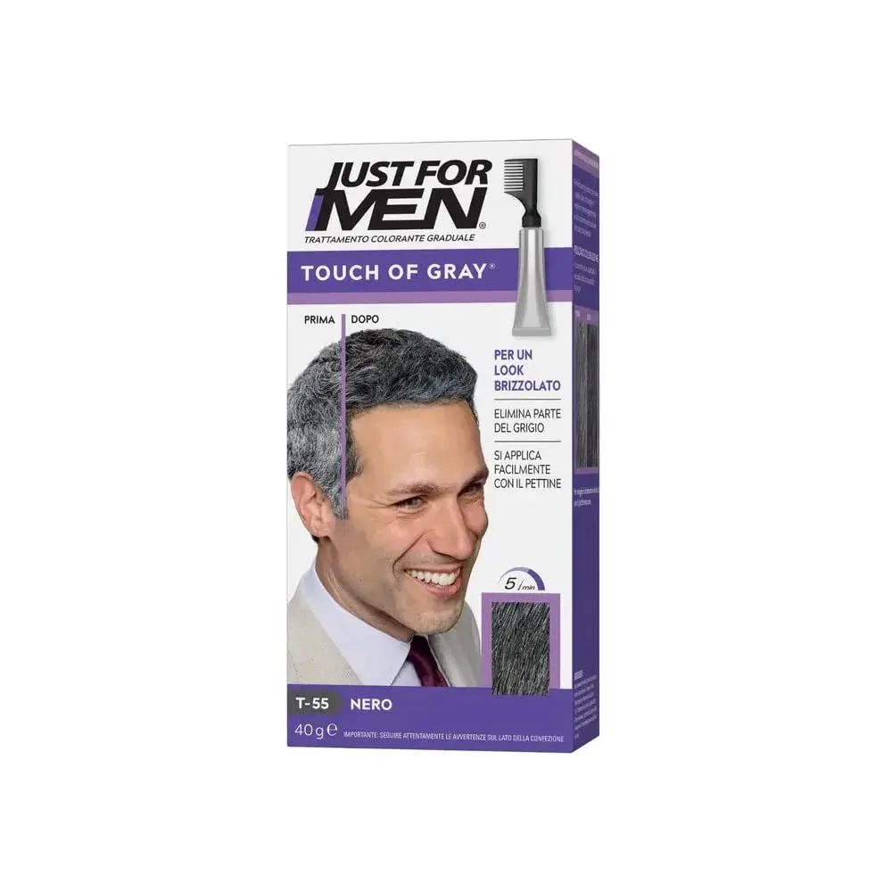 Just For Men Touch of Gray Hair Color Black T-55 (3 Pack) | Subtle Salt & Pepper Look - main product image