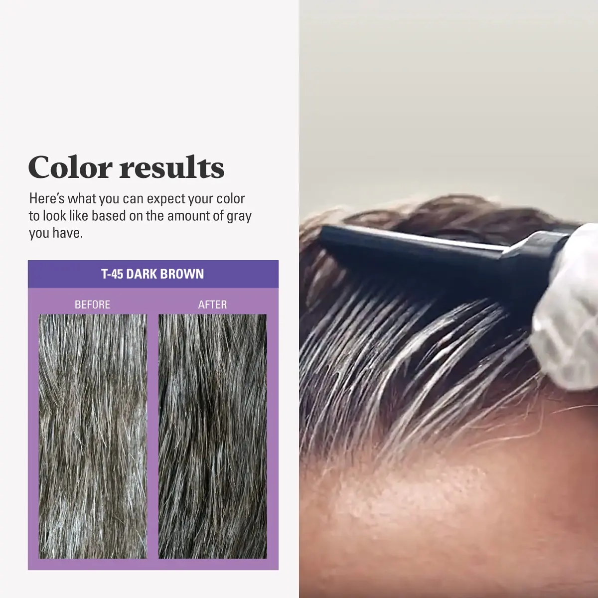Just for Men Touch of Gray Hair Color T-45 Dark Brown (3 x 0.25 fl oz) | Blends Gray for Salt & Pepper Look - view 6