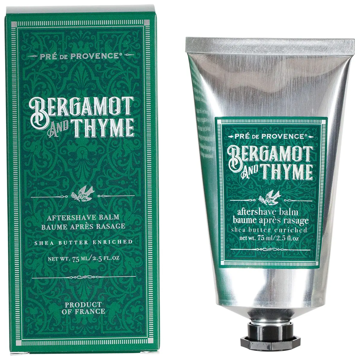 Pre de Provence Shea Butter Enriched Men's After Shave Balm Bergamot & Thyme 75ml (2.5 Ounce) | Soothes and Hydrates Post-Shave - main product image