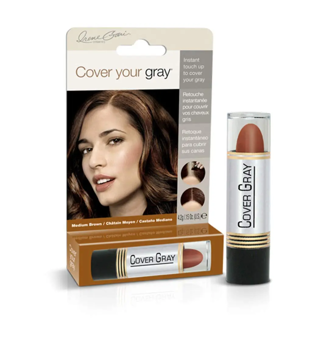 Cover Your Gray Hair Color Touch-Up Stick - Medium Brown (6-Pack) | Instant Gray Coverage, Travel-Friendly - main product image