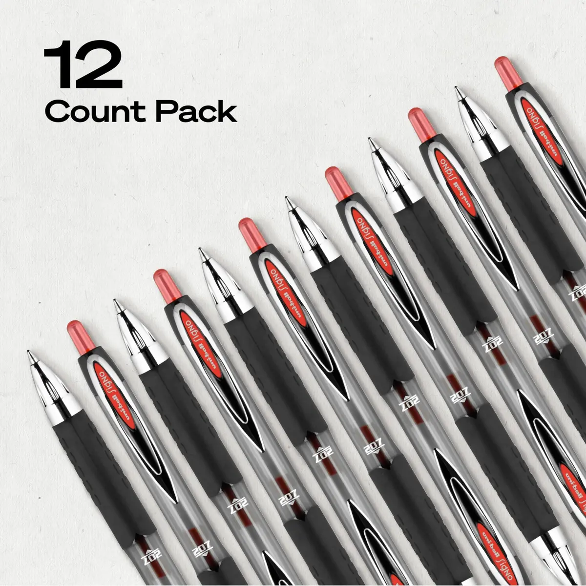 Uni-Ball 207 Gel Pens, Red Ink, 0.7mm Medium Point, Retractable | Reliable, Water-Resistant Ink - view 8