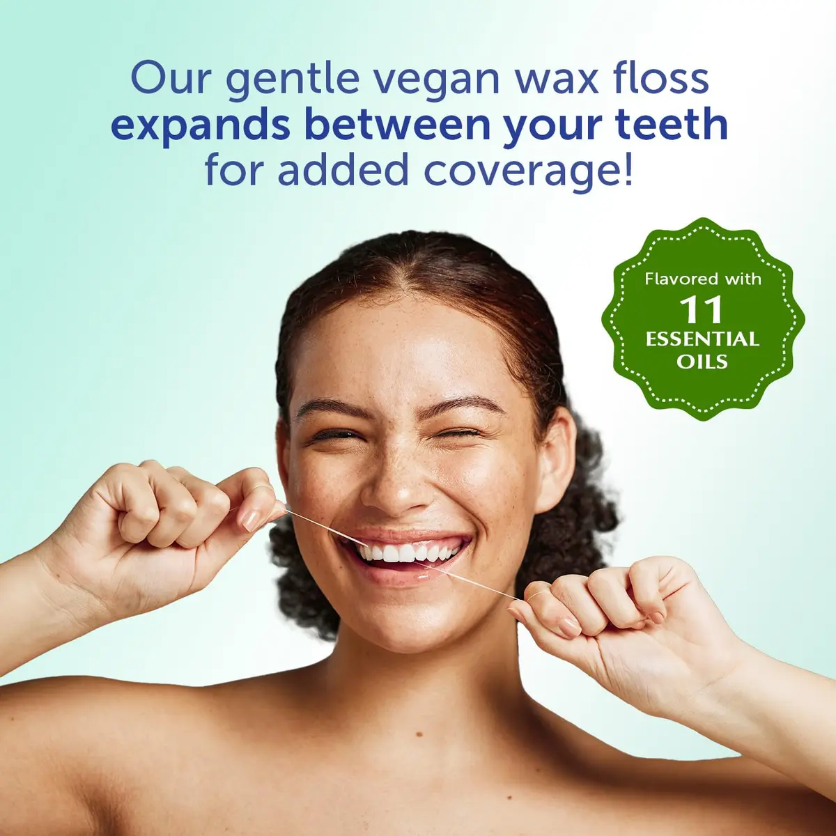Eco-Dent GentleFloss Dental Floss, Waxed, Mint | Vegan Plant-Based Wax, Recyclable Packaging - view 3