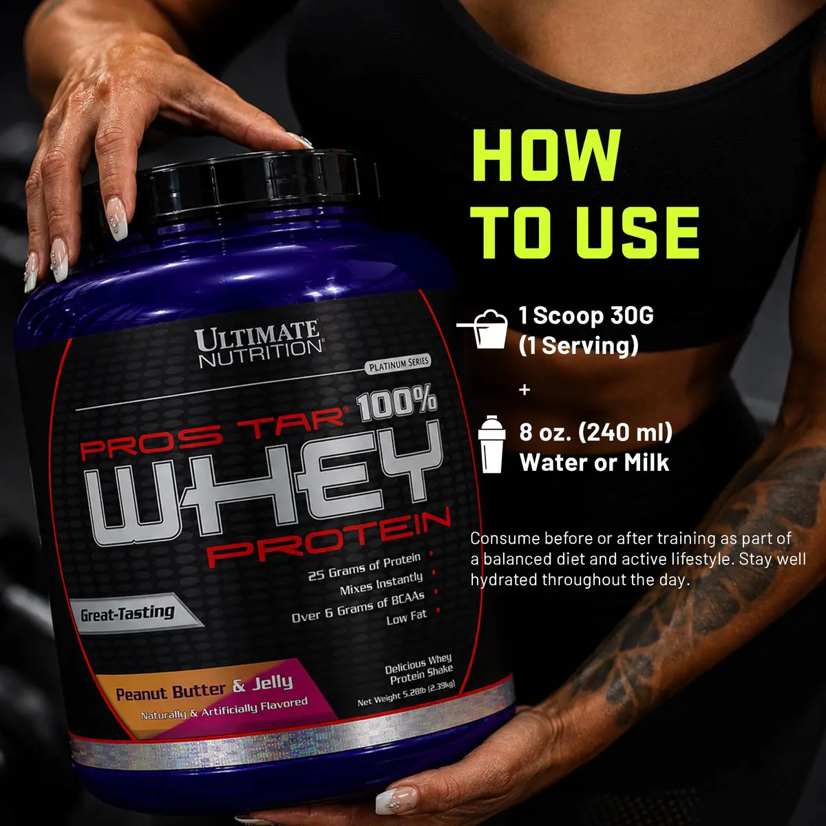 Ultimate Nutrition Prostar Whey Protein Isolate PB&J 2 lb | 25g Protein, Low Carb, Fast Absorbing - view 5