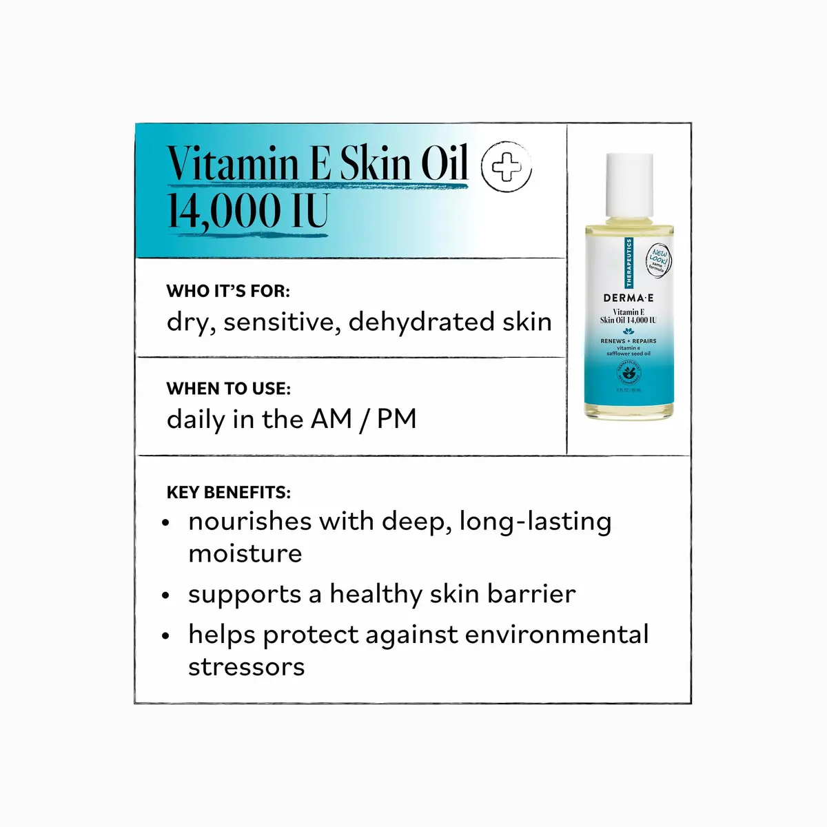 Derma E Vitamin E Skin Oil 14,000 IU 2 fl oz | Deep Hydration & Anti-Aging (120 chars) - view 3