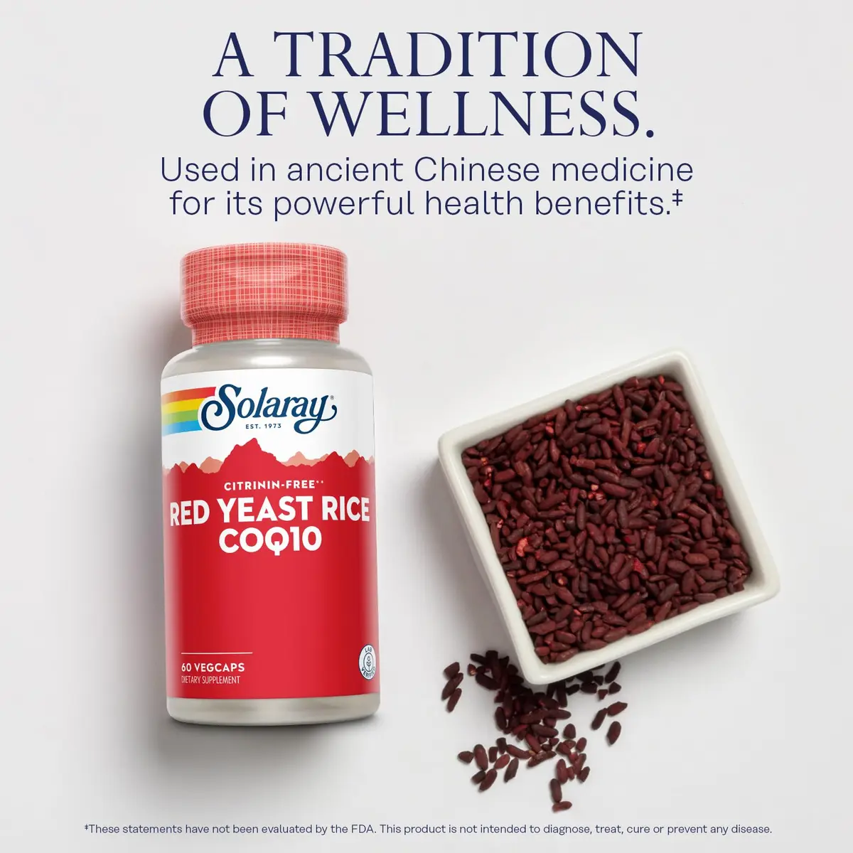 SOLARAY Red Yeast Rice with CoQ10 & Niacin | Supports Cardiovascular Health, Citrinin-Free, 60 VegCaps - view 3