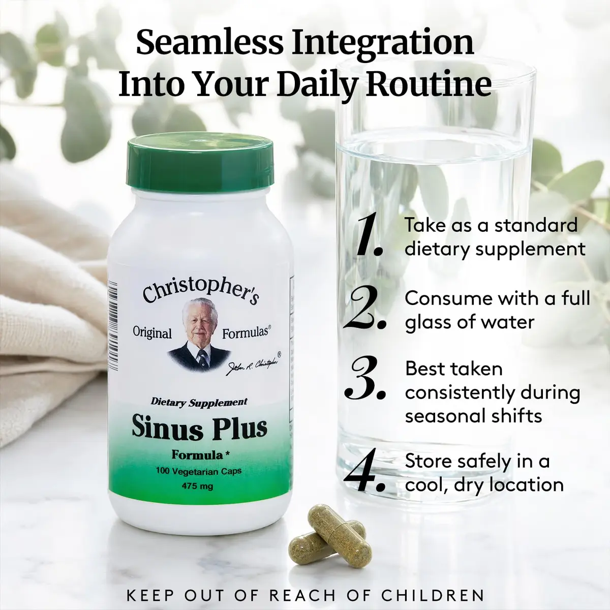 Christopher's Original Formulas Sinus Plus Capsules 100 Count | Herbal Support for Seasonal Balance - view 3