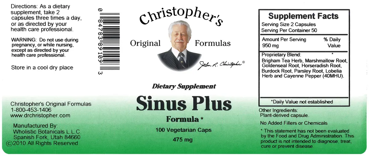Christopher's Original Formulas Sinus Plus Capsules 100 Count | Herbal Support for Seasonal Balance - view 4
