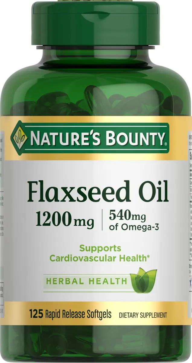 Nature's Bounty Flaxseed and Omega 3 1200mg | Supports Heart & Cell Energy - main product image