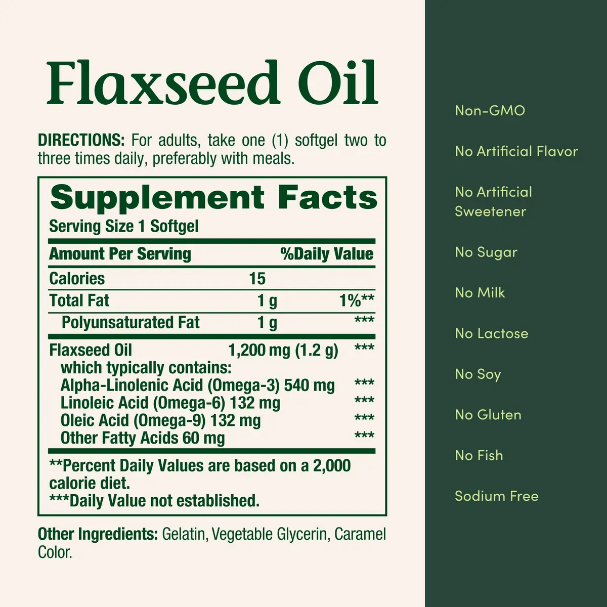 Nature's Bounty Flaxseed and Omega 3 1200mg | Supports Heart & Cell Energy - view 5