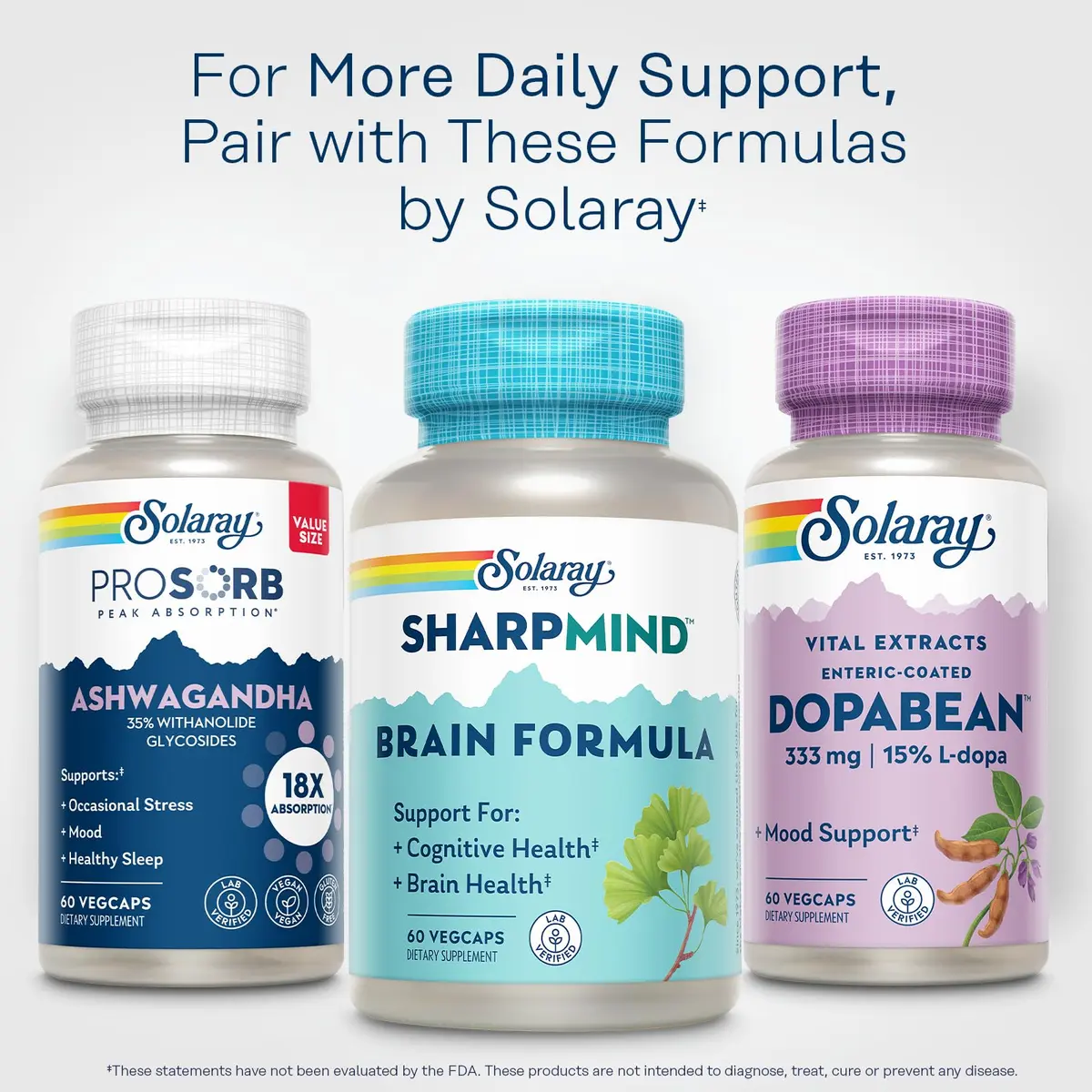 SOLARAY Dopabean 333mg Mucuna Pruriens L-Dopa Wellness Support Supplement 60 Servings - view 6