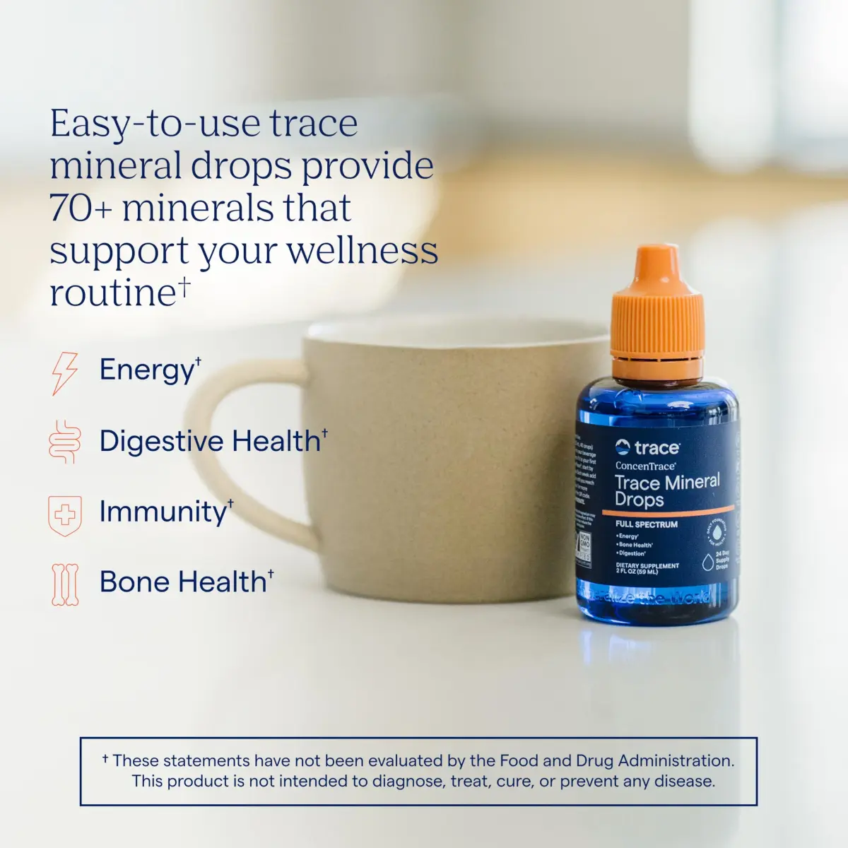 Trace Minerals ConcenTrace Mineral Drops, 70+ Ionic Minerals, 59ml (2 fl oz) | Full Spectrum Electrolyte Concentrate - view 2