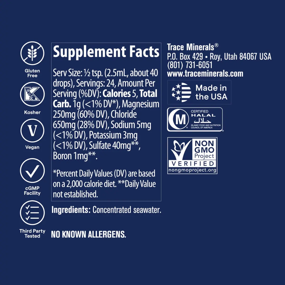 Trace Minerals ConcenTrace Mineral Drops, 70+ Ionic Minerals, 59ml (2 fl oz) | Full Spectrum Electrolyte Concentrate - view 3