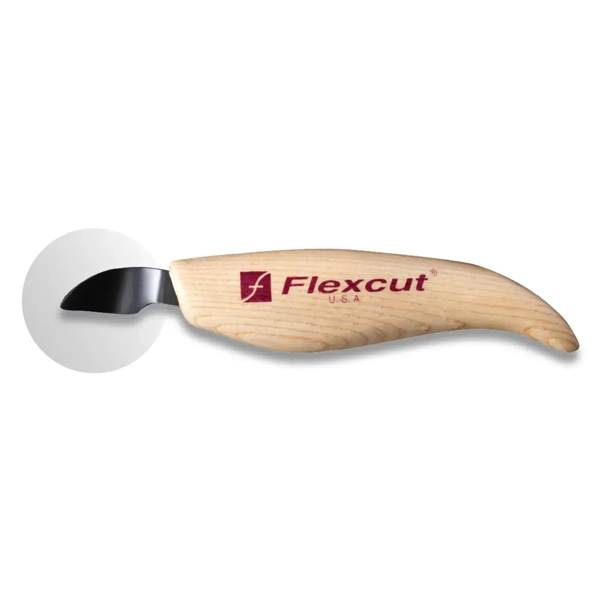 FLEXCUT Wood Carving Knives | Right-Handed Hook Knife | 1095 High-Carbon Steel Blade | Ergonomic Ash Handle | KN26 | Made in USA - view 6