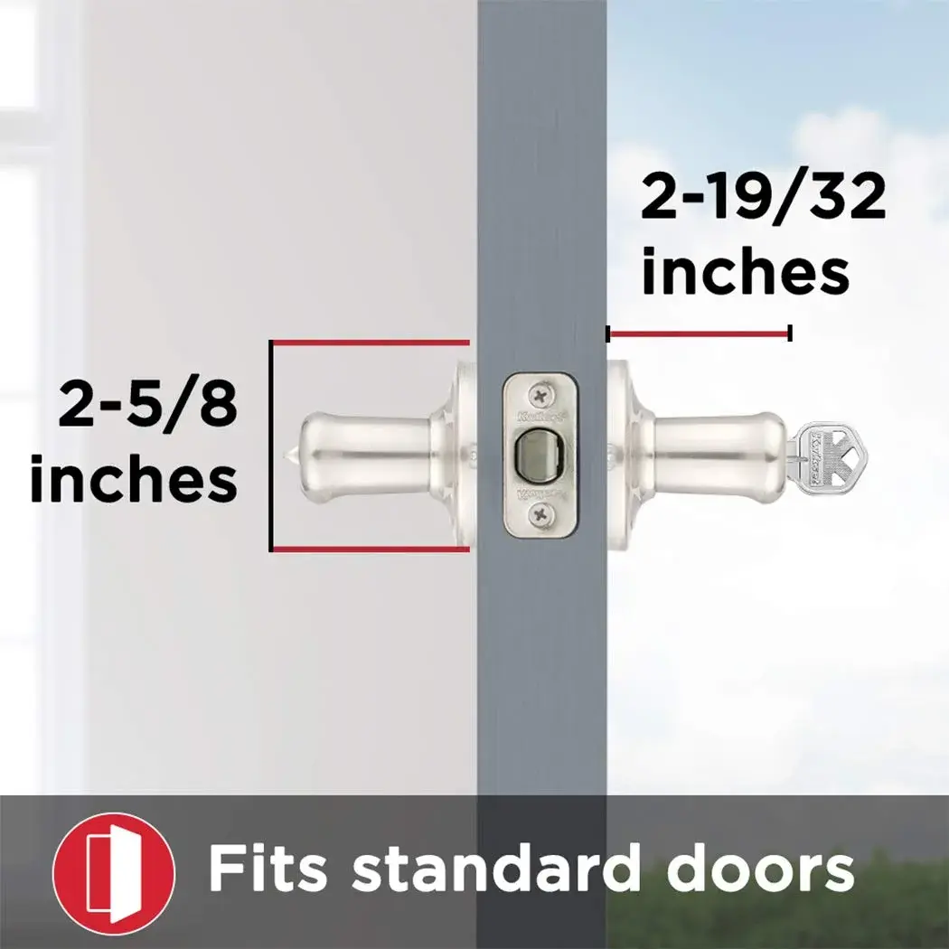 Kwikset Tustin Entry Door Handle with Lock and Key, Satin Nickel Lever | BHMA Grade 2 Certified - view 6