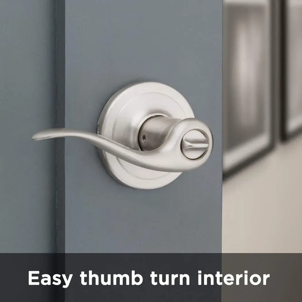 Kwikset Tustin Entry Door Handle with Lock and Key, Satin Nickel Lever | BHMA Grade 2 Certified - view 8