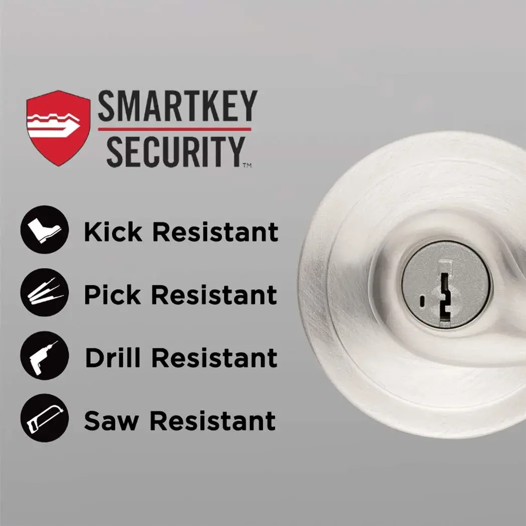 Kwikset Tustin Entry Door Handle with Lock and Key, Satin Nickel Lever | BHMA Grade 2 Certified - view 3
