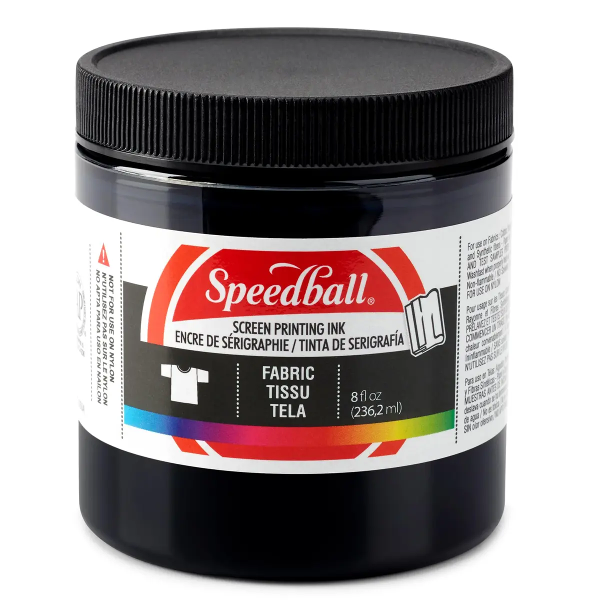Speedball Fabric Screen Printing Ink, Black, 237ml (8 fl oz) | Vibrant Colors for T-Shirt & Silkscreen Printmaking - main product image