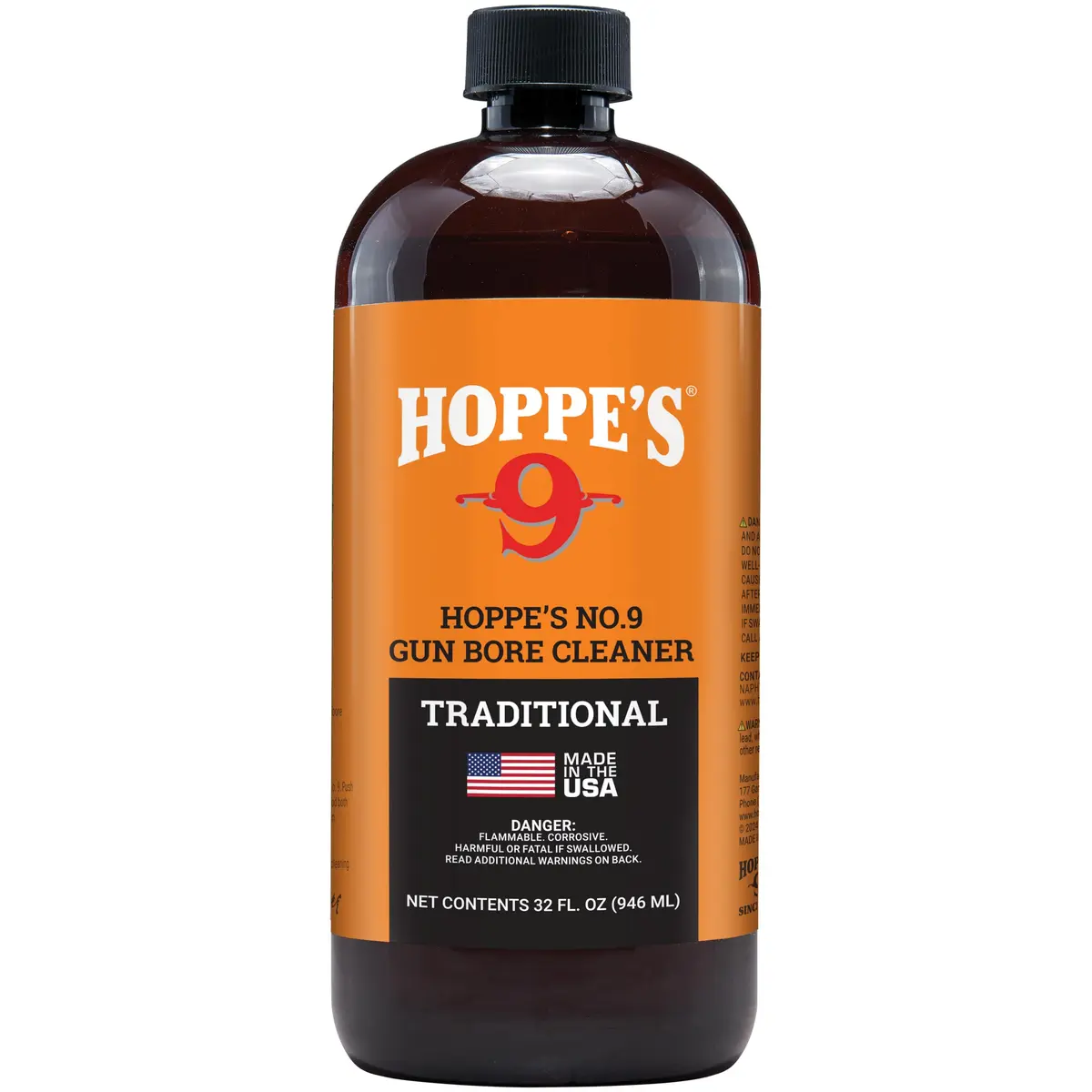 Hoppe's No. 9 Gun Bore Cleaning Solvent 946ml (1 Quart) | Deep Penetrating Formula for Powder, Lead, and Rust Removal - main product image