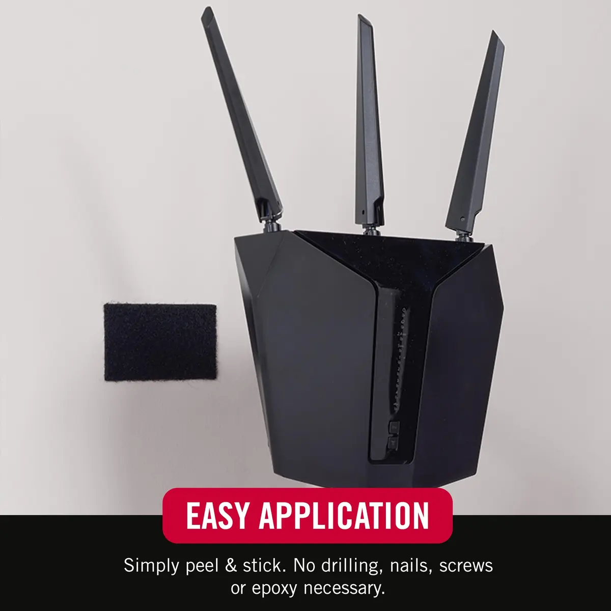 VELCRO Brand Industrial Strength Hook and Loop Strips, Black, 4in x 2in (4 Sets) | Securely Fastens Up to 10 Pounds - view 6