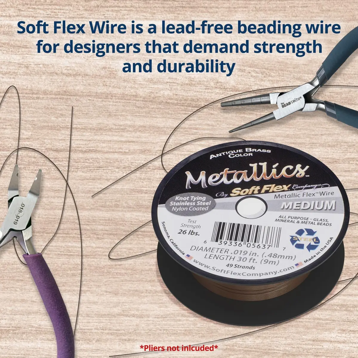 Soft Flex 49 Strand Beading Wire - 0.19 Inch Diameter, 30 Feet (9.14m) | Ultra Soft & Easy to Knot - view 4