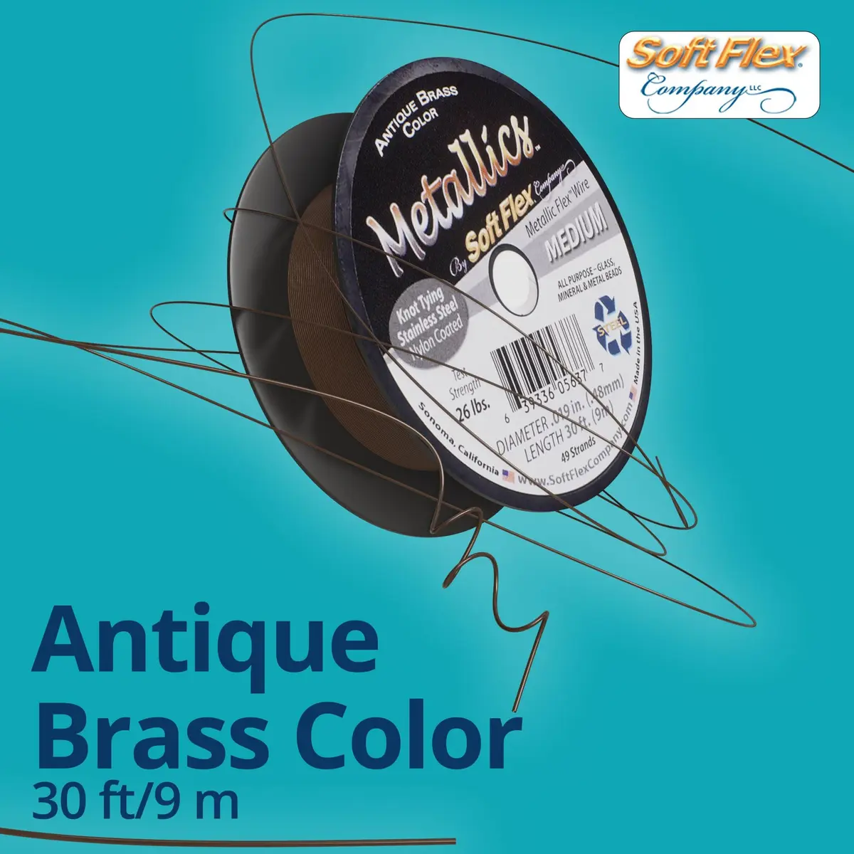 Soft Flex 49 Strand Beading Wire - 0.19 Inch Diameter, 30 Feet (9.14m) | Ultra Soft & Easy to Knot - view 6