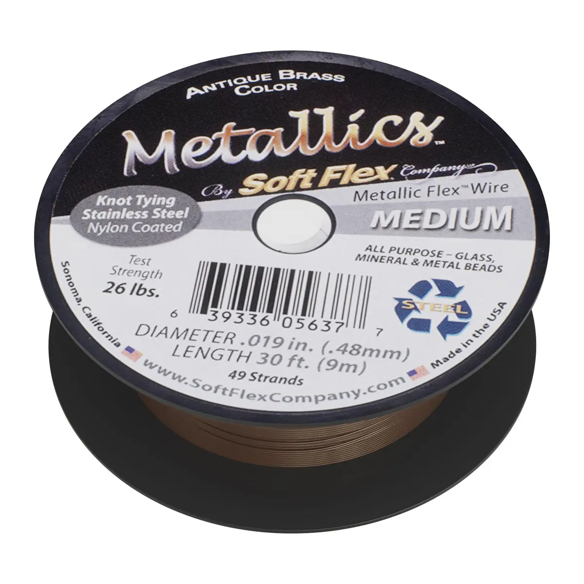 Soft Flex 49 Strand Beading Wire - 0.19 Inch Diameter, 30 Feet (9.14m) | Ultra Soft & Easy to Knot - main product image
