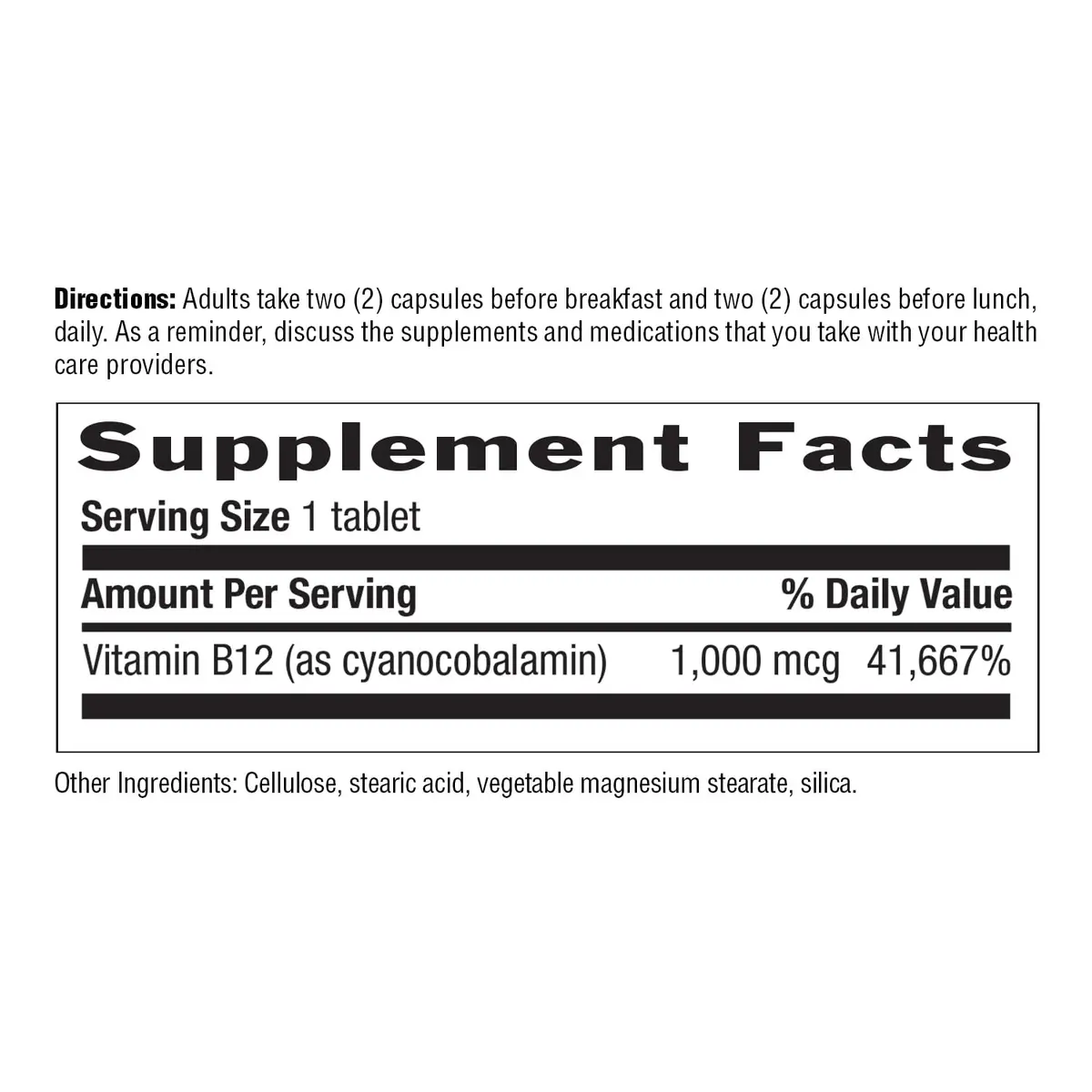 Country Life Vitamin B12 1,000 mcg | Vegan Energy Support, 60 Tablets - view 7