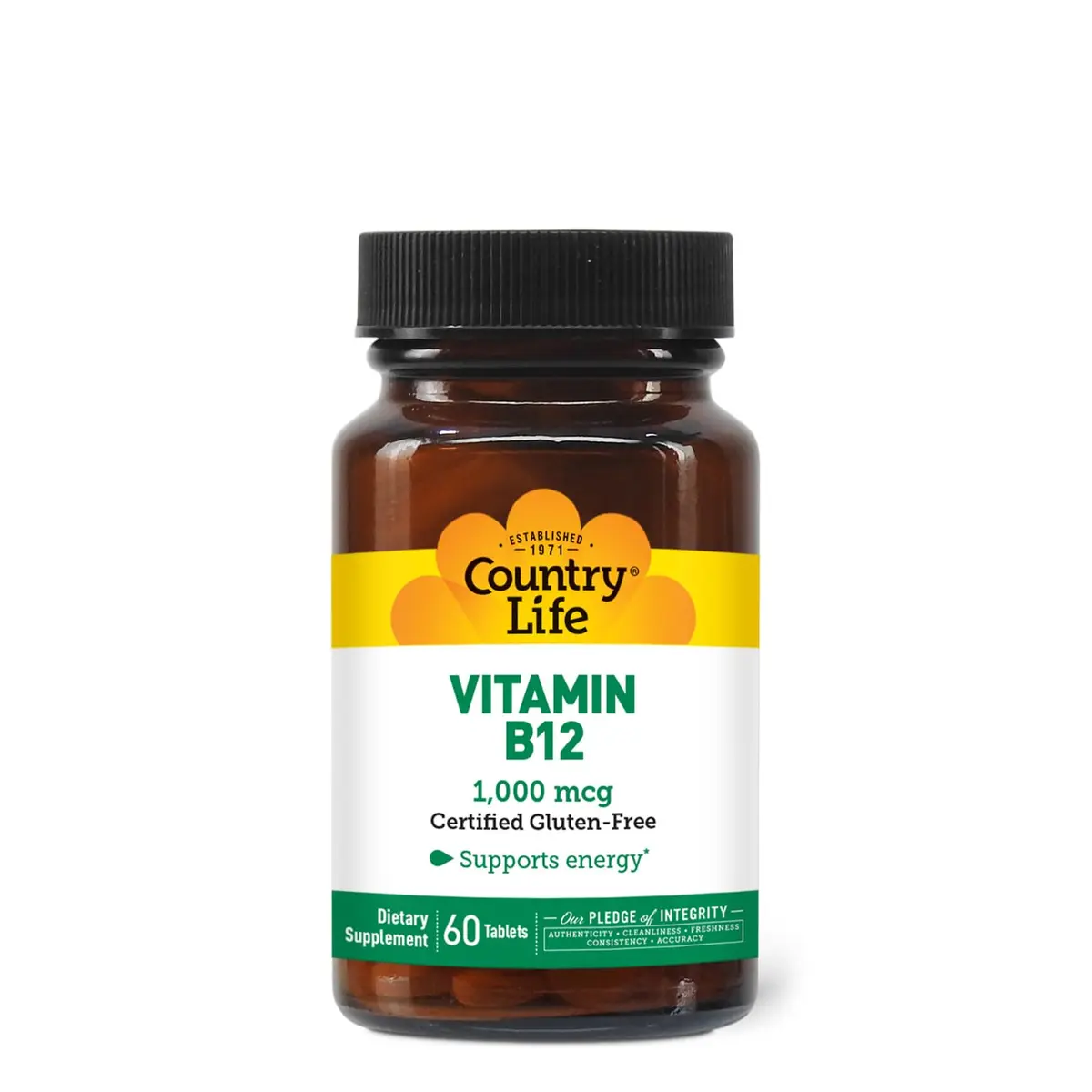 Country Life Vitamin B12 1,000 mcg | Vegan Energy Support, 60 Tablets - view 3