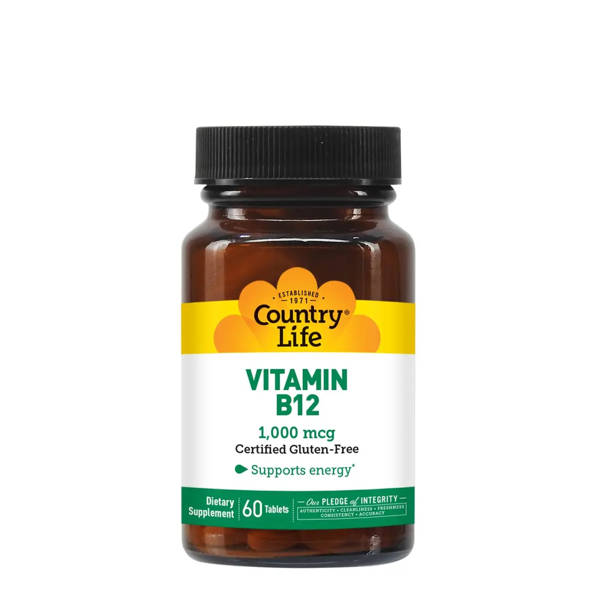 Country Life Vitamin B12 1,000 mcg | Vegan Energy Support, 60 Tablets - view 4