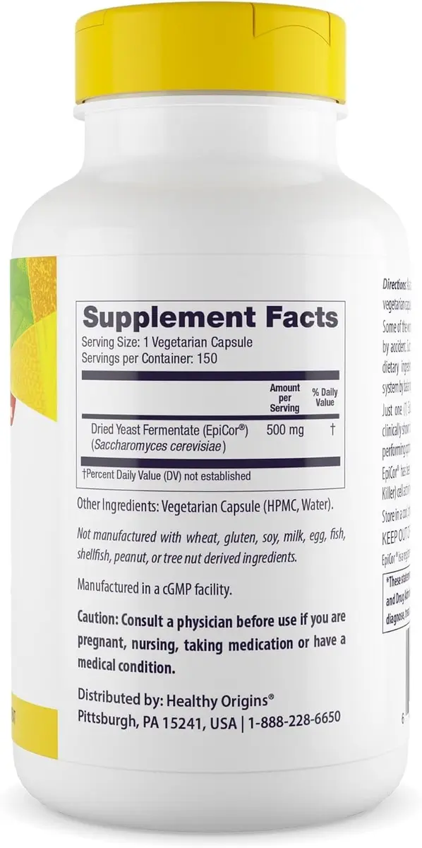 Healthy Origins EpiCor Dried Yeast 500 mg | Supports Immune System & Antioxidants (100 words) - view 2