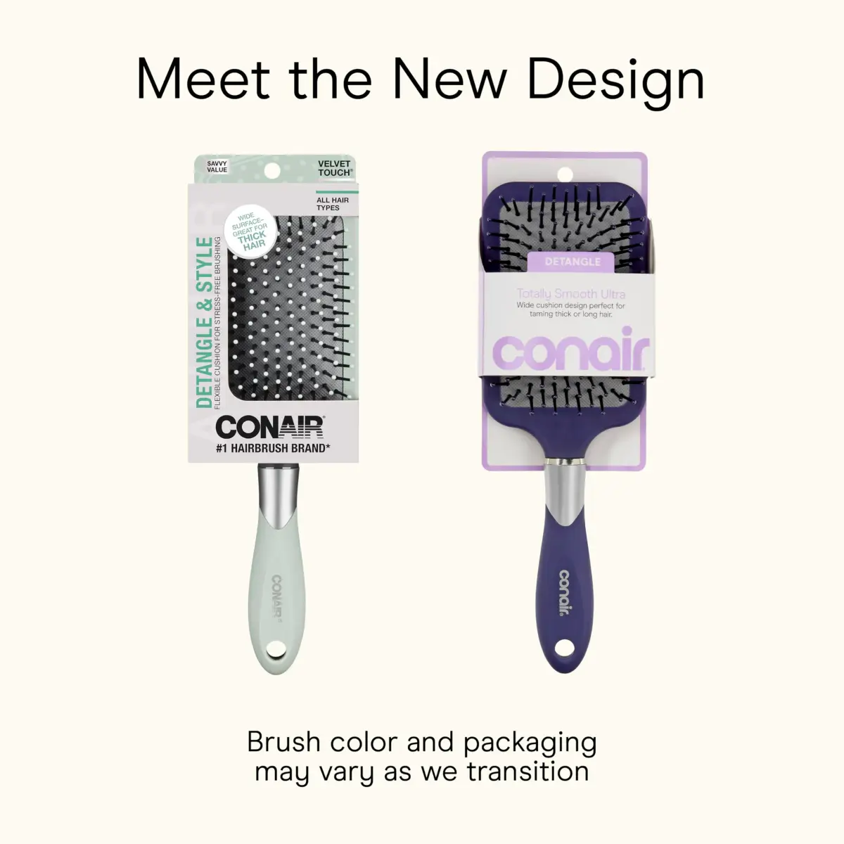 Conair Ultra Wide Paddle Hair Brush for Thick Hair | Detangling Design with Ball-Tipped Bristles - view 2