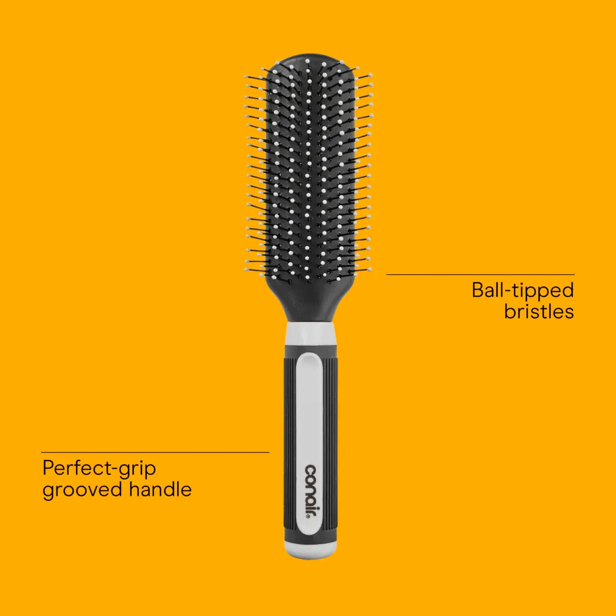 Conair Grip & Shape Styling Hair Brush with Nylon Bristles, Grey | Detangles and Adds Volume - view 3