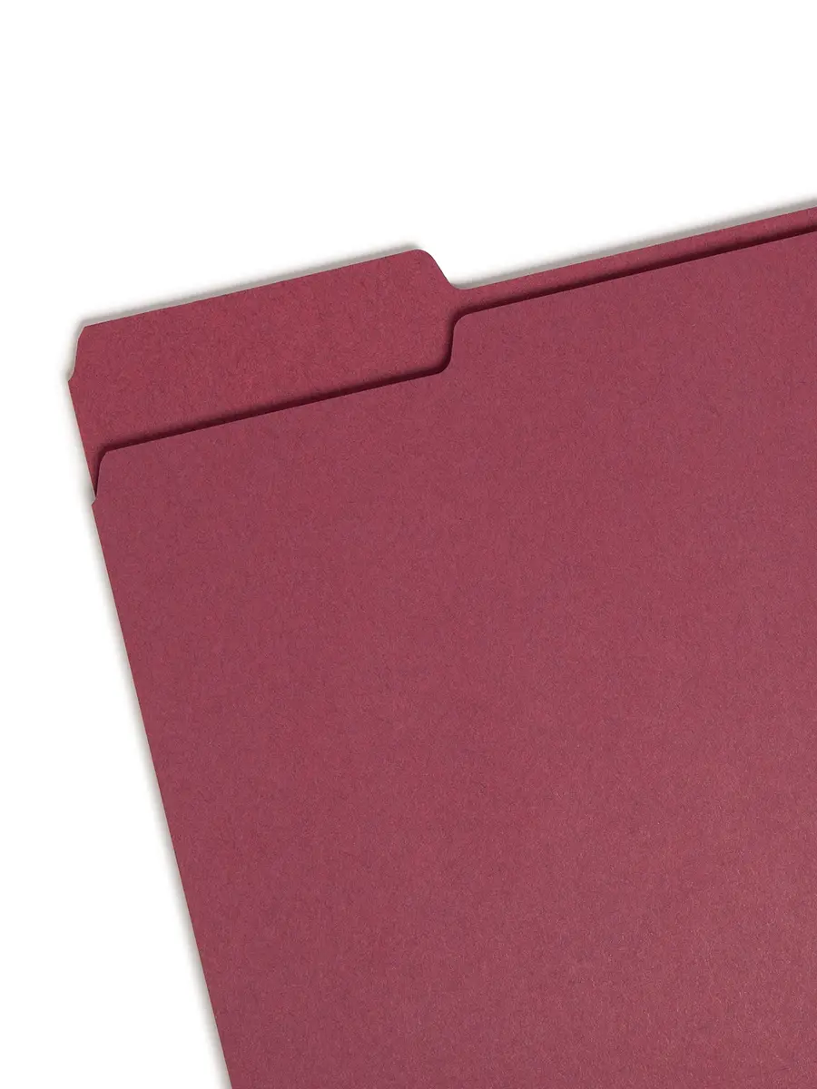 SMEAD Colored File Folder, 1/3-Cut Tab, Letter Size, Maroon, 100 per Box | Vibrant Color for Office & School - view 2