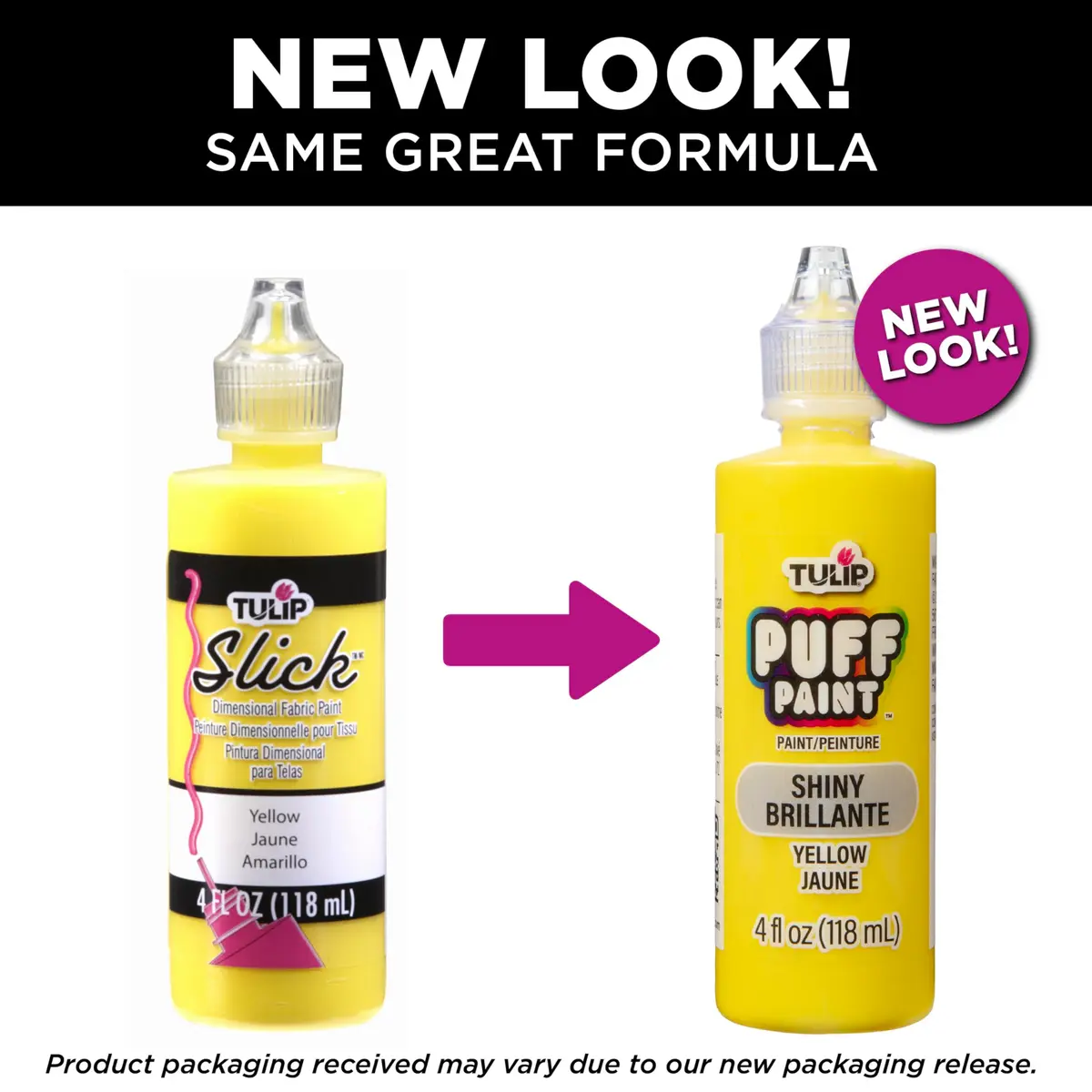 TULIP Dimensional Fabric Paint 4 fl oz (118 ml) Slick Yellow | Permanent & Machine Washable - view 6