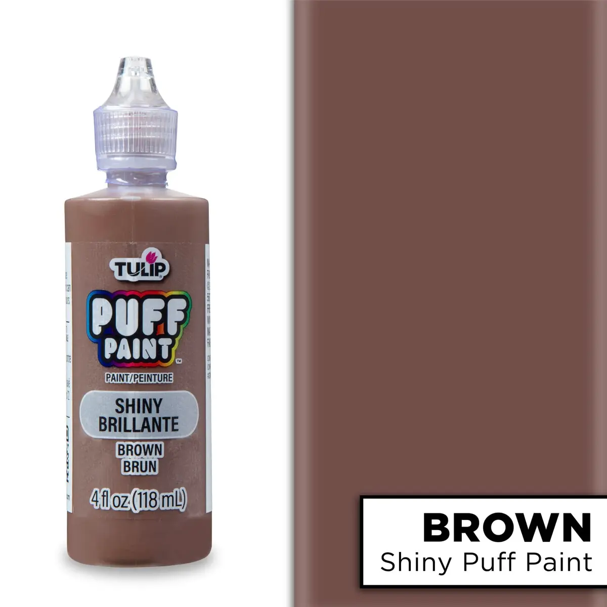 Tulip Puff Fabric Paint 4 fl oz | Permanent, Shiny Brown, for Clothes & DIY Projects - view 3