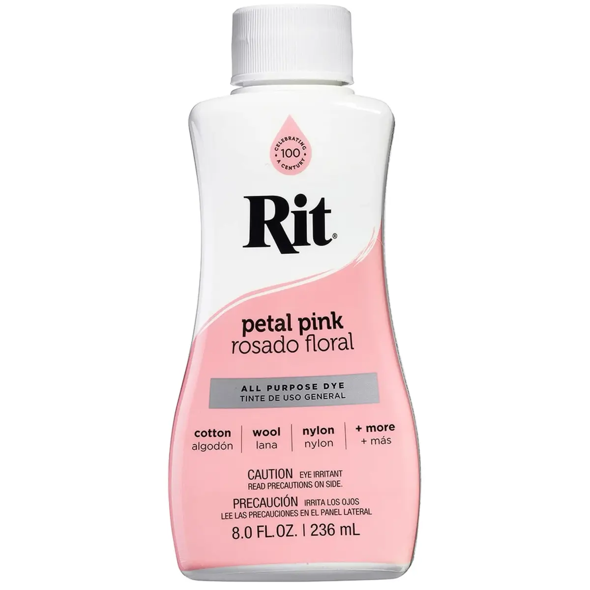 Rit All-Purpose Liquid Fabric Dye - Petal Pink (8 Fl Oz) for Cotton, Linen, Silk, Wool, Rayon, Nylon - main product image