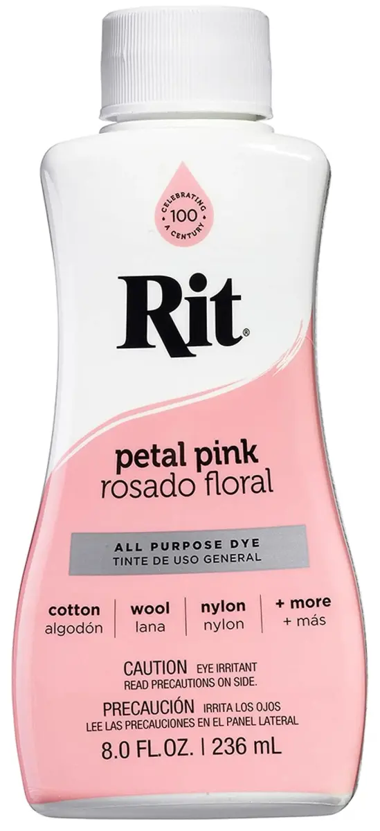 Rit All-Purpose Liquid Fabric Dye - Petal Pink (8 Fl Oz) for Cotton, Linen, Silk, Wool, Rayon, Nylon - main product image